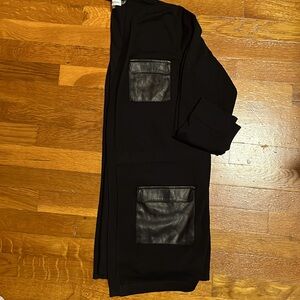 Calvin Klein black jacket. size large faux leather pockets.